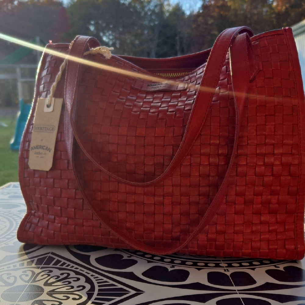 Heritage Crimson Woven Tote